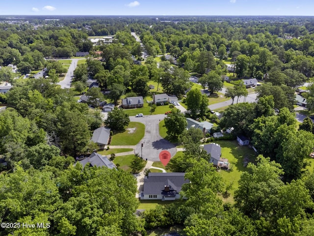 1205 Logan Ct, Jacksonville, NC 28540 - aerial view of residential area with a heavily wooded area