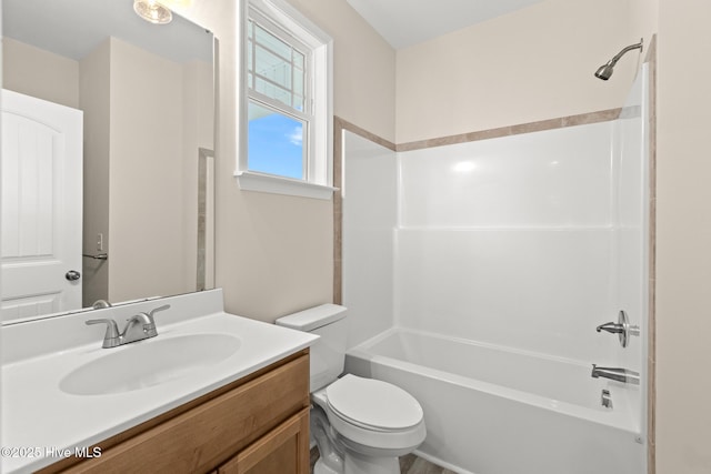 411 Fore Pl, Jacksonville, NC 28540 - full bathroom featuring toilet, vanity, and washtub / shower combination