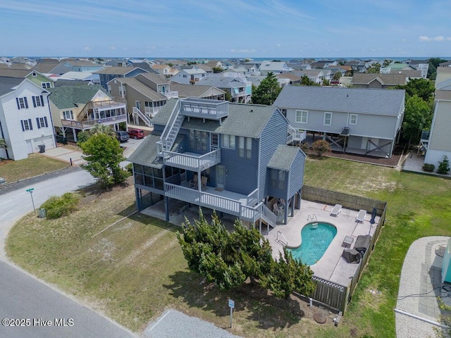 308 N Shore Dr E, Sunset Beach, NC 28468 - aerial view of residential area featuring a pool area