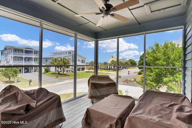 308 N Shore Dr E, Sunset Beach, NC 28468 - sunroom / solarium with a ceiling fan and plenty of natural light