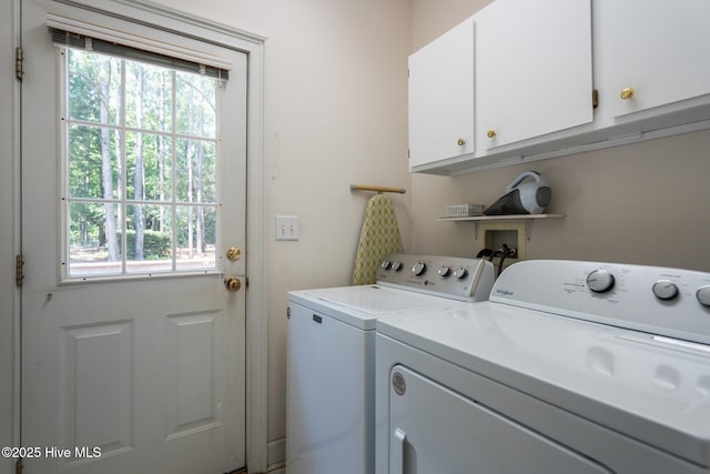 6304 Wolfhead Ct, Wilmington, NC 28411 - washroom featuring separate washer and dryer, healthy amount of natural light, and cabinet space