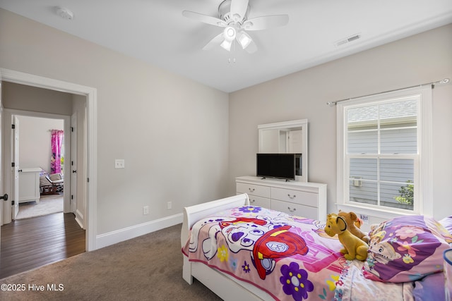 14 Allbrook Way, Hampstead, NC 28443 - bedroom with carpet floors, baseboards, and a ceiling fan