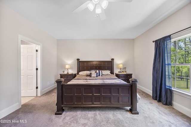 14 Allbrook Way, Hampstead, NC 28443 - bedroom featuring light carpet, baseboards, and ceiling fan