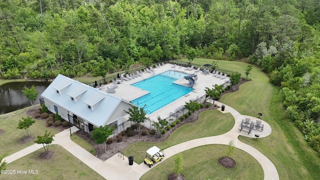14 Allbrook Way, Hampstead, NC 28443 - bird's eye view of a heavily wooded area and a pool