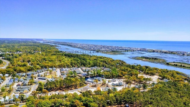 816 Colony Pl Unit D, Sunset Beach, NC 28468 - drone / aerial view of a nearby body of water and a forest