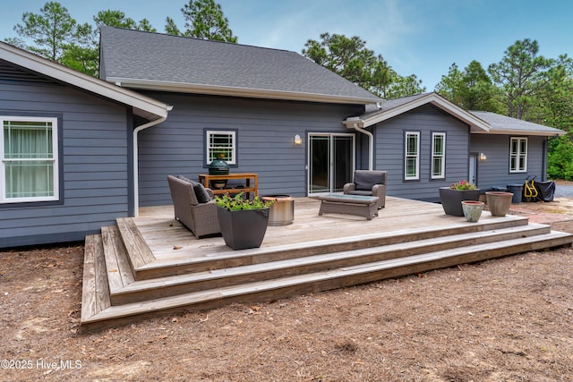10 Linville Dr, Pinehurst, NC 28374 - back of property with a wooden deck