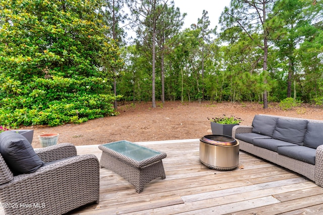 10 Linville Dr, Pinehurst, NC 28374 - wooden terrace with an outdoor hangout area