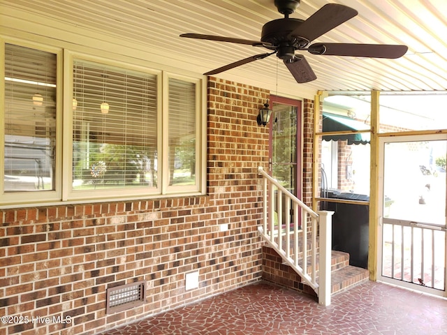3902 Little John Dr N, Wilson, NC 27896 - unfurnished sunroom with a ceiling fan