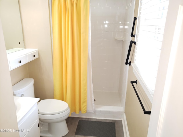 3902 Little John Dr N, Wilson, NC 27896 - bathroom with toilet, a stall shower, and vanity