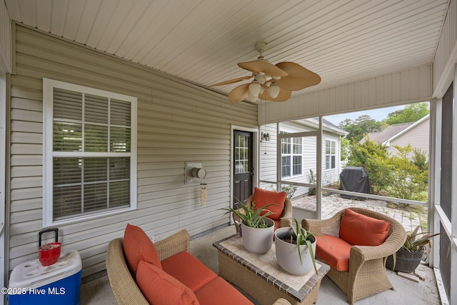 120 Leyland Way, Hampstead, NC 28443 - sunroom / solarium featuring a ceiling fan