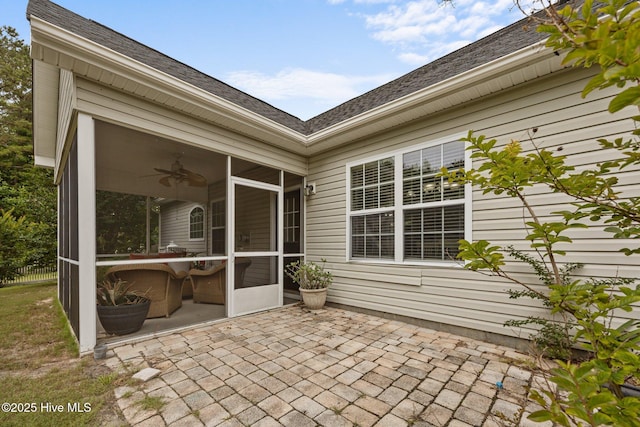 120 Leyland Way, Hampstead, NC 28443 - view of patio / terrace with a sunroom and a ceiling fan