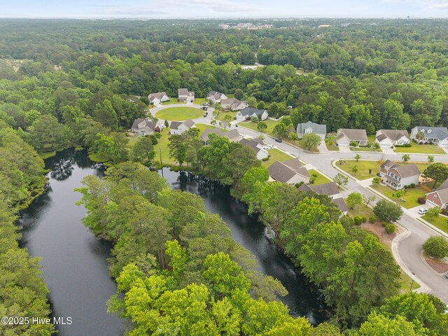 120 Leyland Way, Hampstead, NC 28443 - aerial view of residential area featuring a large body of water and a forest