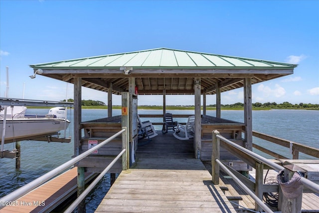 1501 Meridian Ter, Wilmington, NC 28411 - dock area with boat lift and a water view
