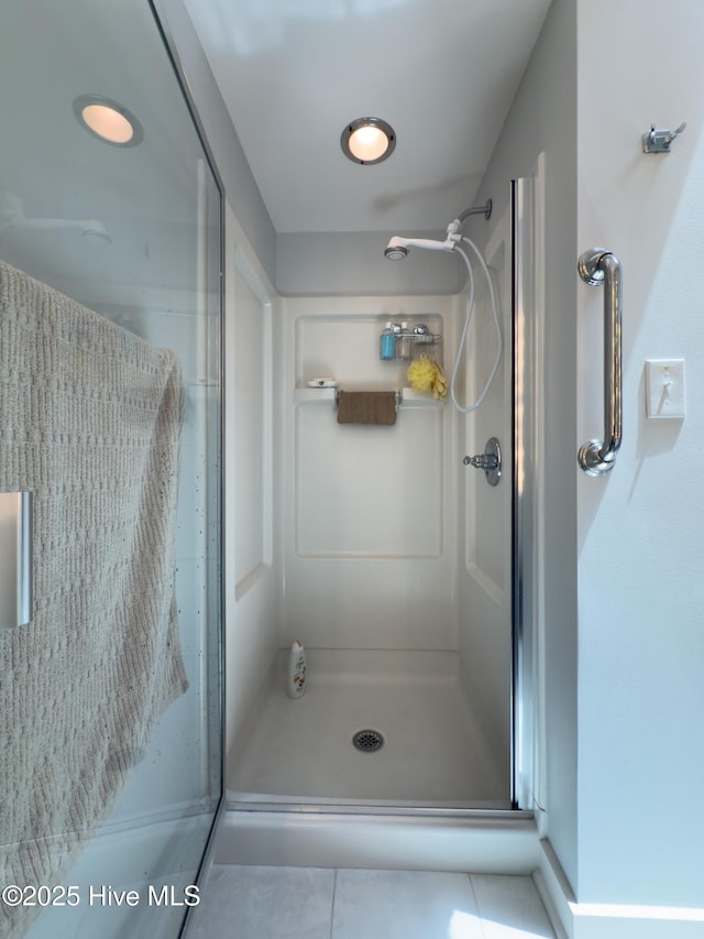 185 Ponte Vedra Dr, Pinehurst, NC 28374 - bathroom with a stall shower and tile patterned flooring