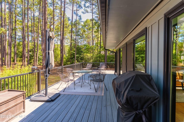 185 Ponte Vedra Dr, Pinehurst, NC 28374 - deck with outdoor dining area and a grill