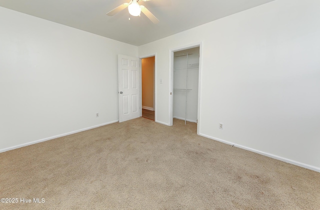 1710 Aydlett Cir, Elizabeth City, NC 27909 - unfurnished bedroom with carpet flooring, baseboards, a closet, and a ceiling fan