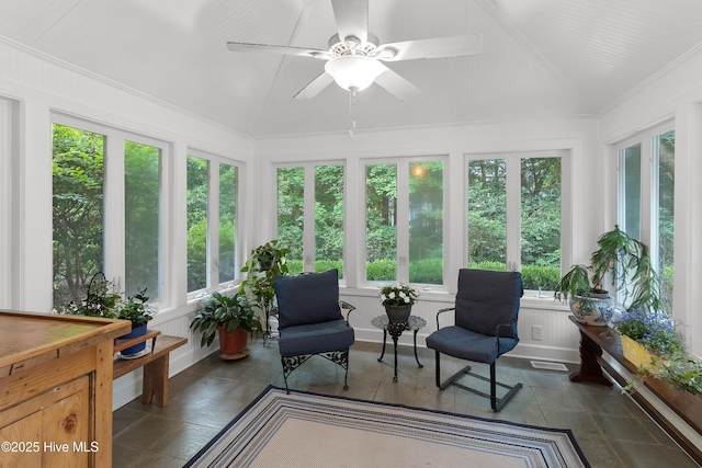 1012 Creekside Ln, Wilmington, NC 28411 - sunroom with healthy amount of natural light, vaulted ceiling, and tile patterned flooring