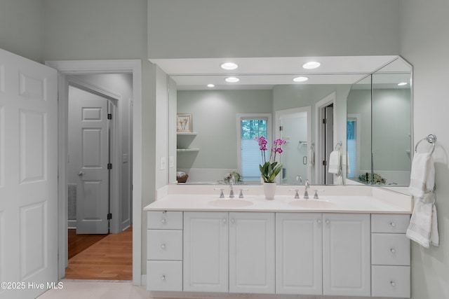 1012 Creekside Ln, Wilmington, NC 28411 - full bath with double vanity and recessed lighting