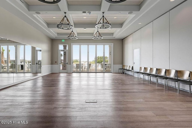 3200 Laughing Gull Ter, Wilmington, NC 28412 - common area featuring coffered ceiling, beam ceiling, wainscoting, and a high ceiling