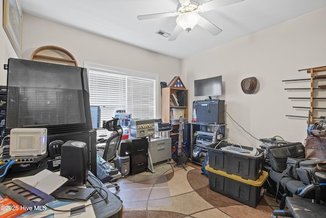 600 Pearson Cir, Newport, NC 28570 - office with speckle patterned floor and a ceiling fan