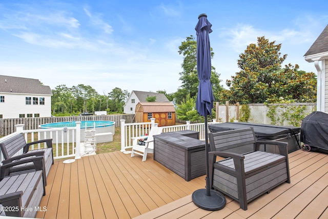 600 Pearson Cir, Newport, NC 28570 - wooden deck with a fenced backyard and a grill