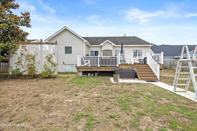 600 Pearson Cir, Newport, NC 28570 - back of property with a deck and a shingled roof