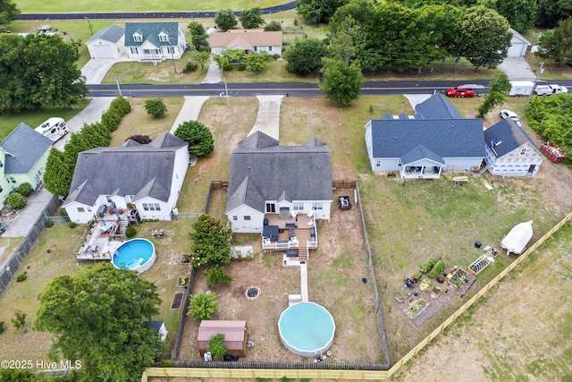 600 Pearson Cir, Newport, NC 28570 - aerial perspective of suburban area featuring a pool