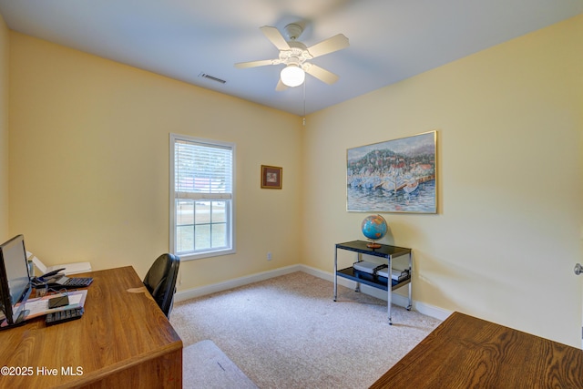 318 Winding Creek Rd, Rocky Point, NC 28457 - office space featuring carpet flooring, ceiling fan, and baseboards