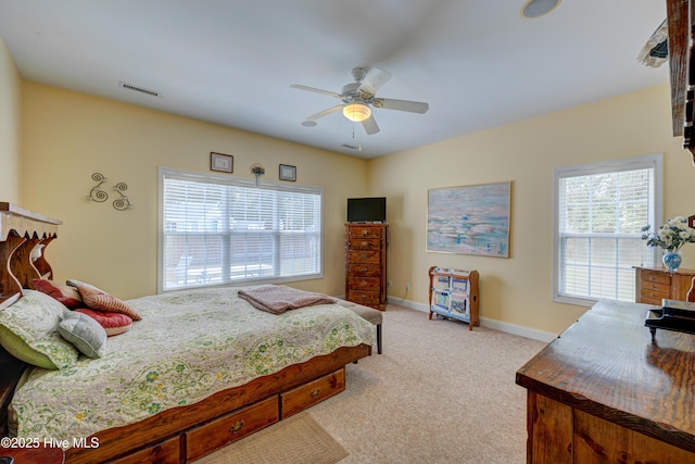 318 Winding Creek Rd, Rocky Point, NC 28457 - bedroom featuring carpet floors, baseboards, and a ceiling fan