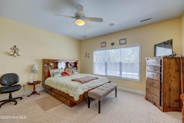 318 Winding Creek Rd, Rocky Point, NC 28457 - bedroom featuring carpet, baseboards, and ceiling fan