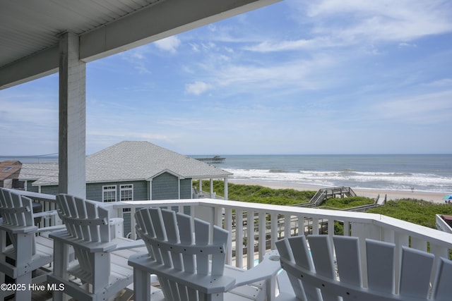 876 Villas Dr, North Topsail Beach, NC 28460 - balcony with view of water and beach