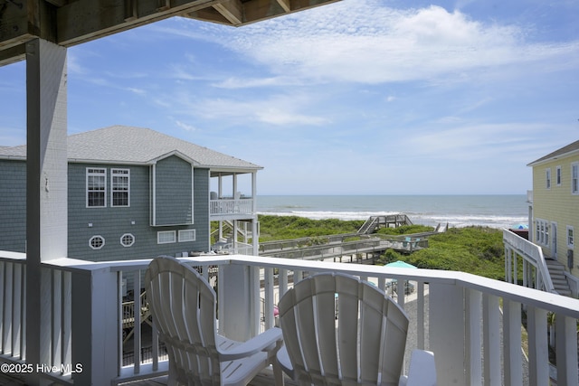876 Villas Dr, North Topsail Beach, NC 28460 - balcony with view of water and beach