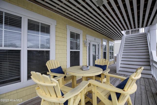 2 Clam Shell Ln Unit 6, Carolina Beach, NC 28428 - wooden terrace featuring outdoor dining space