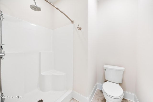 103 Schever Rd, West End, NC 27376 - bathroom with baseboards, a shower, and toilet