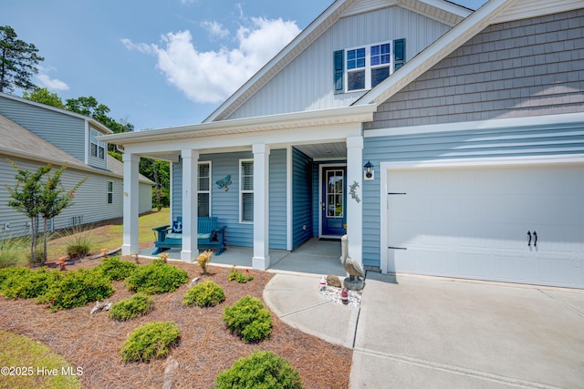 1337 Fence Post Ln, Carolina Shores, NC 28467 - view of front of property featuring a porch, board and batten siding, and concrete driveway