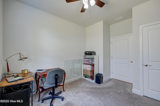 1337 Fence Post Ln, Carolina Shores, NC 28467 - carpeted office space with a ceiling fan and baseboards
