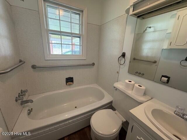 214 NC Highway 561 E, Ahoskie, NC 27910 - full bath featuring toilet, vanity, and shower / washtub combination