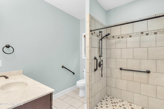 1120 Beasley Rd, Wilmington, NC 28409 - full bath with tiled shower, vanity, and tile patterned flooring