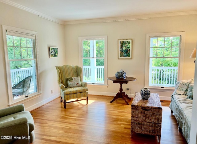505 Rivage Promenade, Wilmington, NC 28412 - living area with plenty of natural light, wood finished floors, and crown molding
