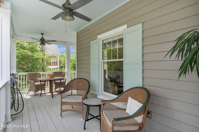 505 Rivage Promenade, Wilmington, NC 28412 - deck featuring ceiling fan