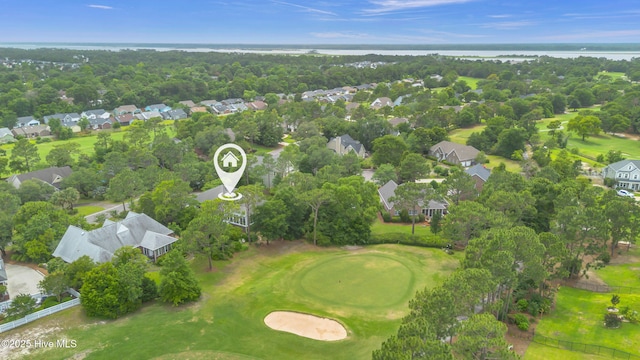 505 Rivage Promenade, Wilmington, NC 28412 - aerial perspective of suburban area featuring a large body of water and a golf course