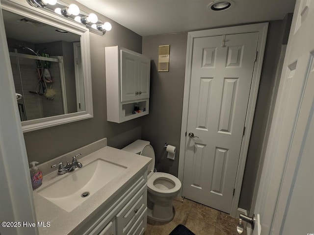 7500 N Ocean Blvd Unit 6061, Myrtle Beach, SC 29572 - full bathroom with vanity, a stall shower, and toilet