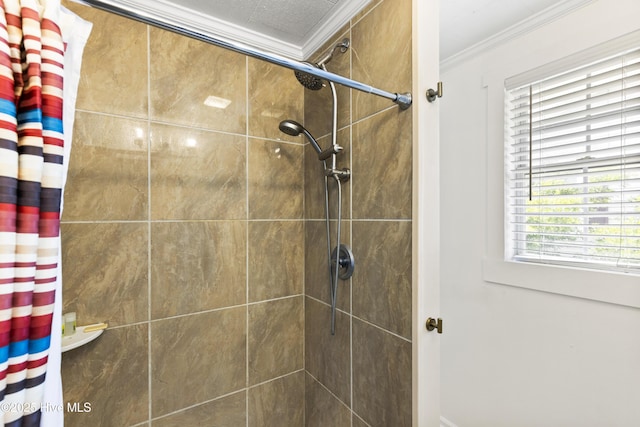 805 Carolina Beach Ave N, Carolina Beach, NC 28428 - full bath with crown molding and tiled shower