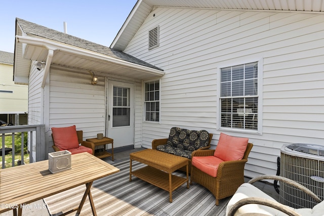 805 Carolina Beach Ave N, Carolina Beach, NC 28428 - wooden terrace featuring central air condition unit