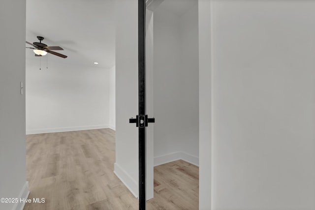 232 Shell Dr, Sneads Ferry, NC 28460 - hall with light wood finished floors, baseboards, and recessed lighting