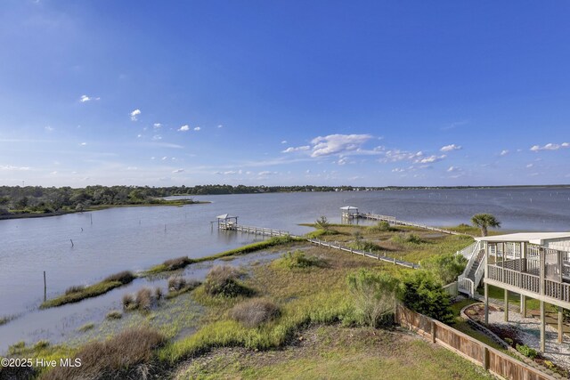 232 Shell Dr, Sneads Ferry, NC 28460 - water view featuring a dock