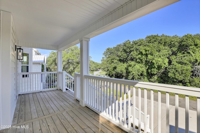 232 Shell Dr, Sneads Ferry, NC 28460 - deck featuring view of scattered trees