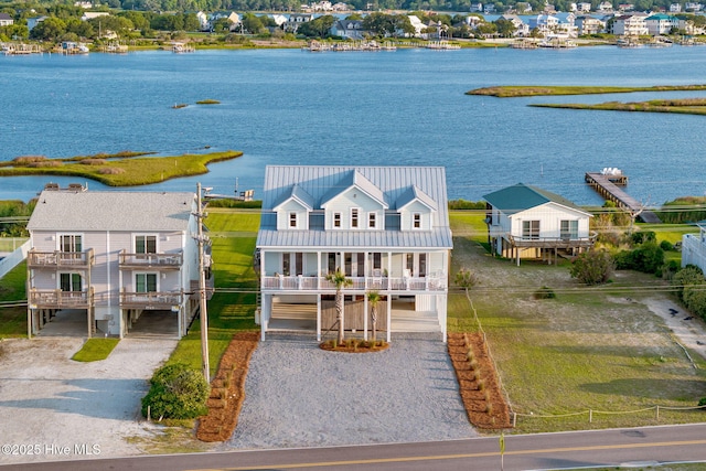 1753 New River Inlet Rd, North Topsail Beach, NC 28460 - view from above of property with a nearby body of water