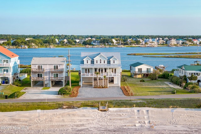 1753 New River Inlet Rd, North Topsail Beach, NC 28460 - water view featuring stairway and nearby suburban area