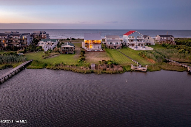 1753 New River Inlet Rd, North Topsail Beach, NC 28460 - aerial view at dusk of a water view